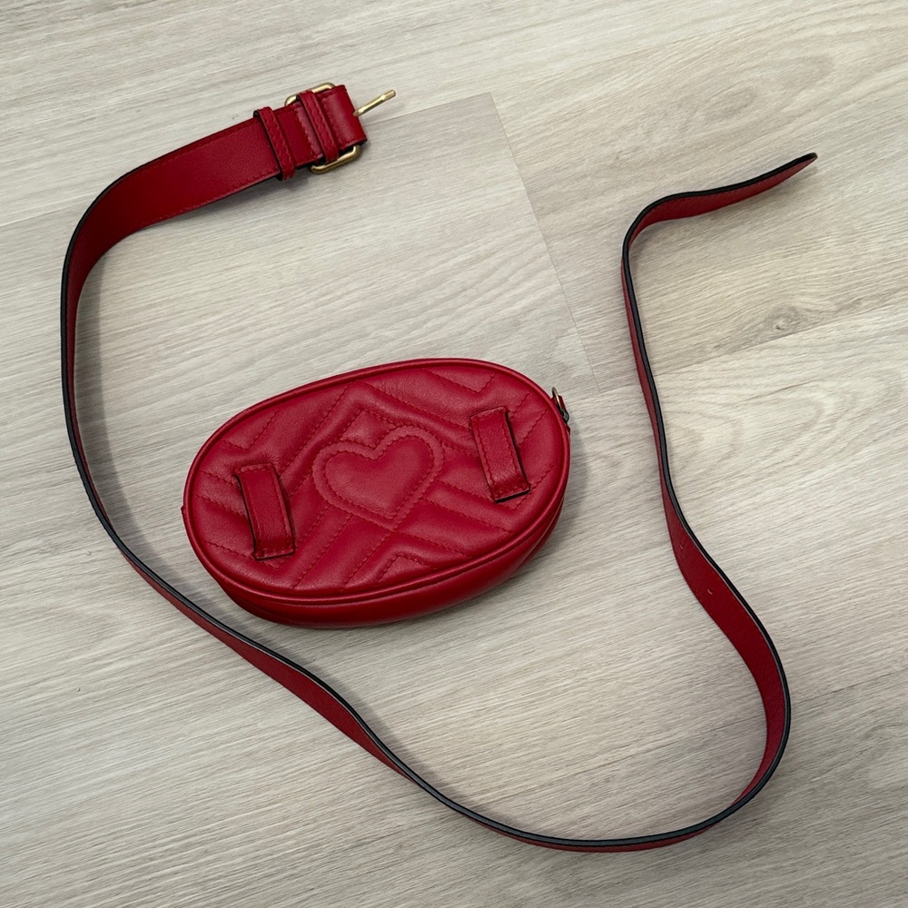 Gucci Red Quilted Leather Crossbody Bag - Picture 8 of 9